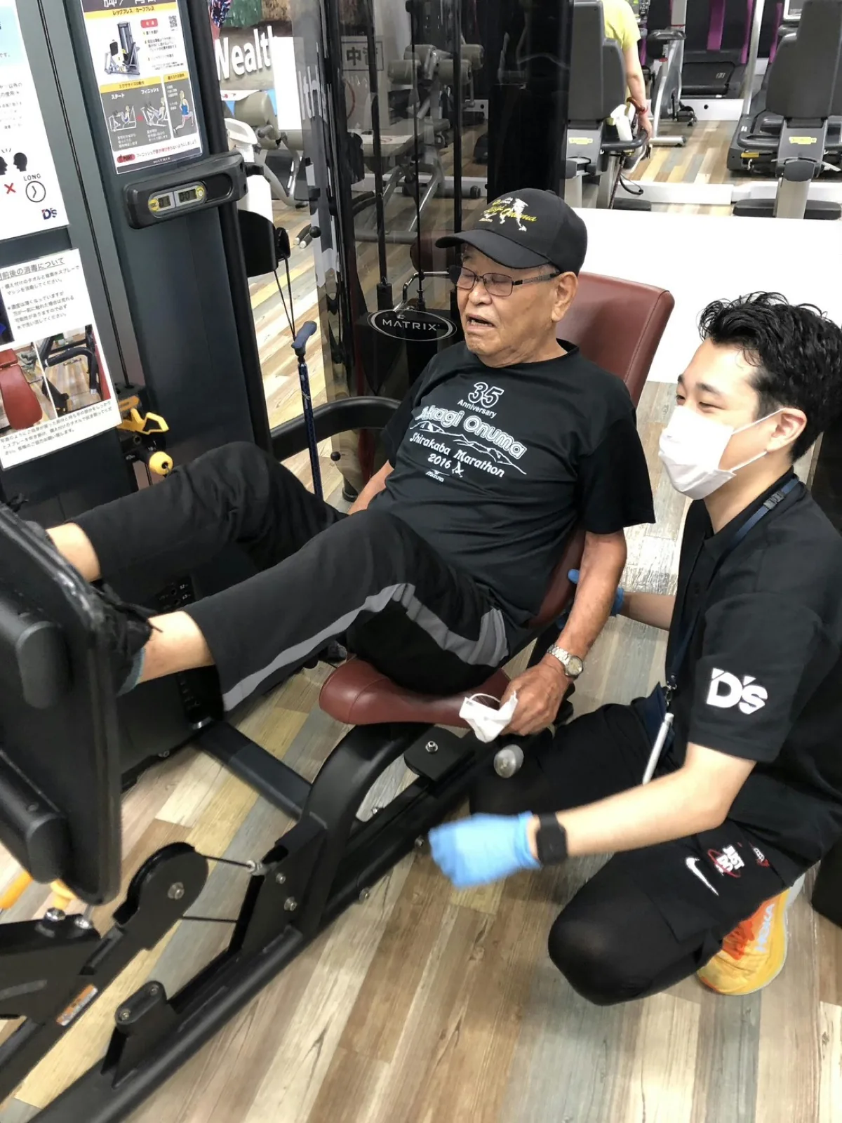 個別に見守るマシントレーニング（実際の活動）